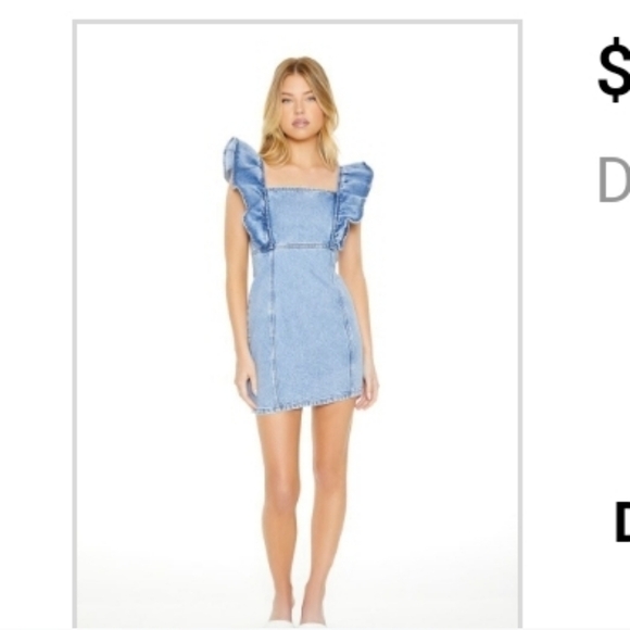 F21 Mini Denim dress Sz M - Picture 7 of 10